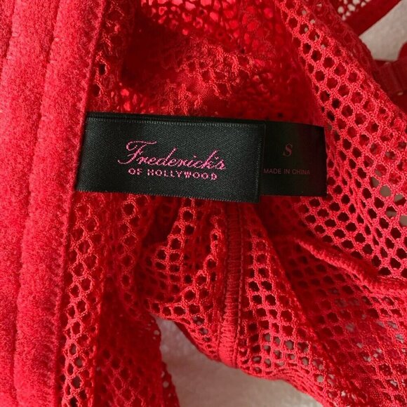 Frederick's Of Hollywood Women's Analia Open Cup Corset Garter Set Small Red - Picture 9 of 10